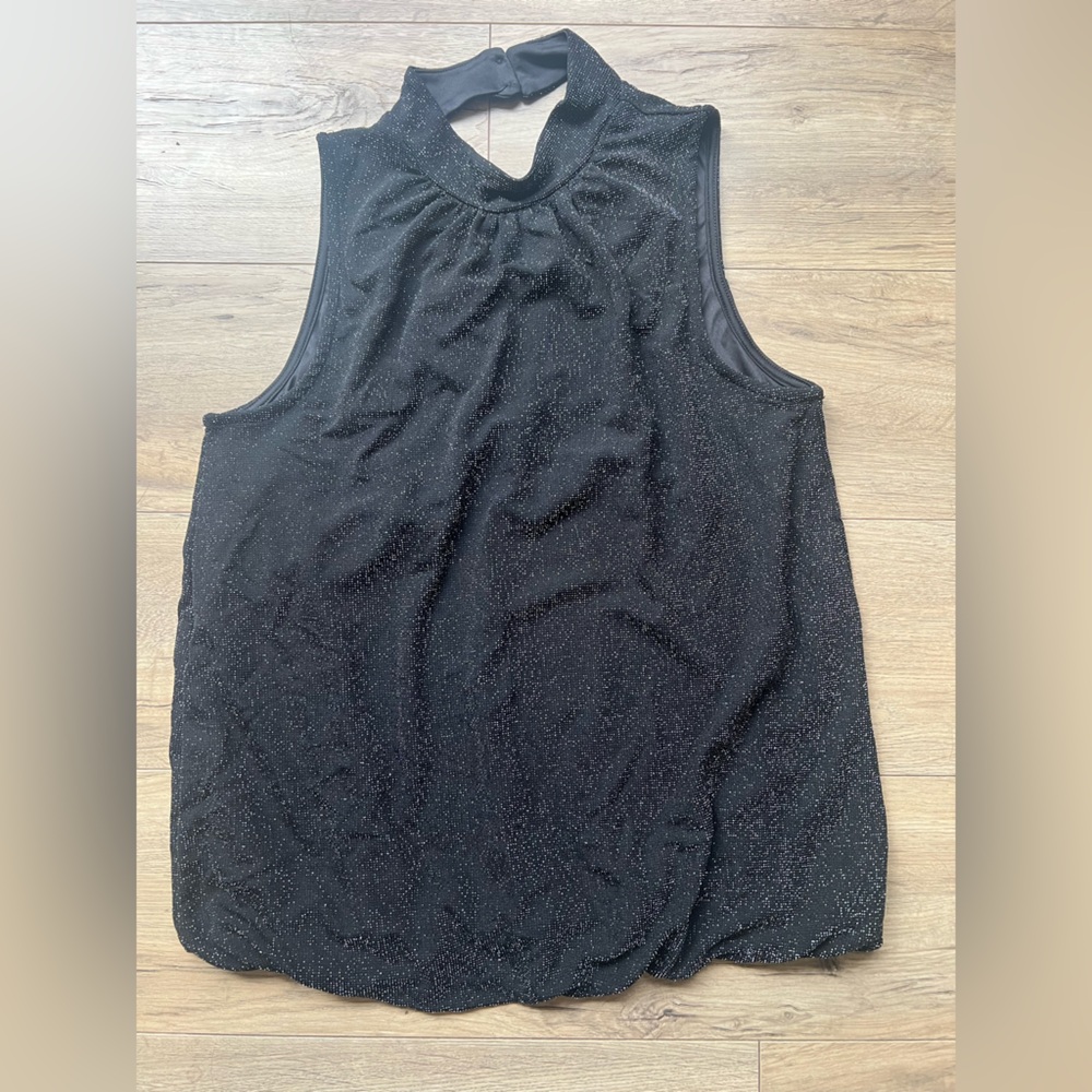 Reitmans Black Sparkly Sleeveless Blouse